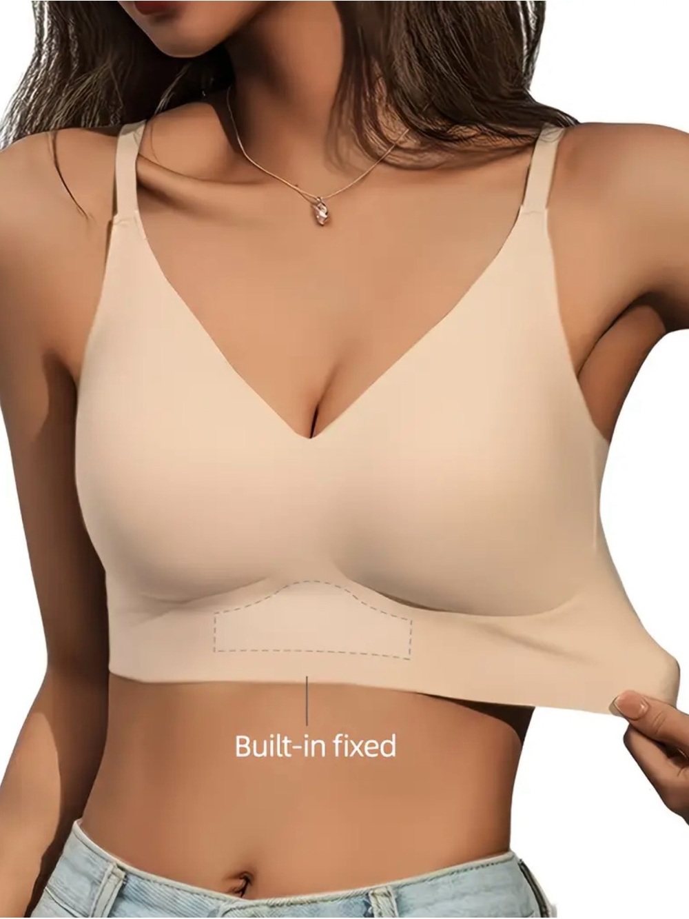 Seamless Nude Wireless Bralette with Built-In Support